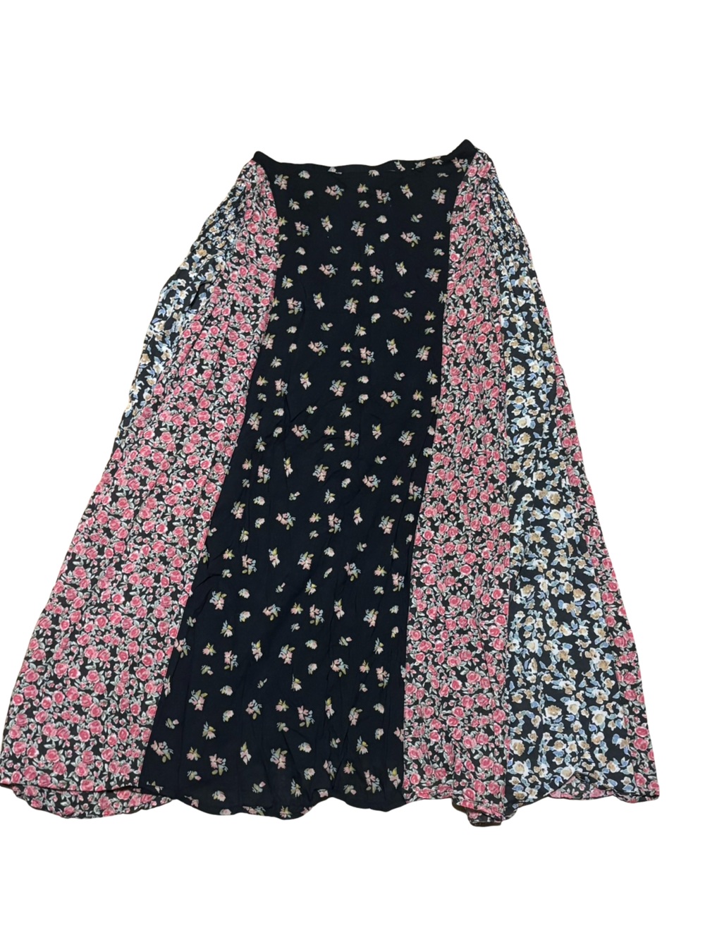 Urban Outfitters Black Panel Floral Maxi Patchwork Cottagecore Skirt Small P